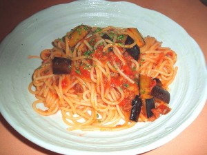 ナスのミートソース