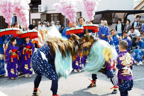 争う雄獅子 争う雄獅子