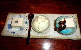 小野豆腐の仙波豆腐3種盛り